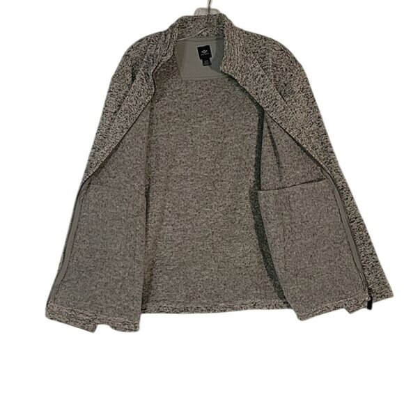 Dockers XL Zip-Up Gray Marled Jacket With Pockets Mens Soft Knit Fleece-Lined - Picture 5 of 7